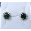Image 1 : New Emerald & Diamond Sterling Silver Earrings