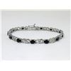 Image 1 : Ladies Diamond & Blue Sapphire Tennis Bracelet