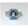Image 1 : Blue Topaz & Diamond .925 Silver Solitaire Ring