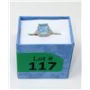 Image 2 : Blue Topaz & Diamond .925 Silver Solitaire Ring