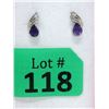 Image 1 : New Diamond & Amethyst Sterling Silver Earrings