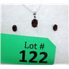Image 1 : New Sterling Silver Garnet Earrings & Pendant