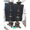 Image 1 : Pair of 23" Tall Cast Metal Pillar Candle Holders