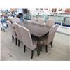 Image 1 : Dining Table with 8 Upholstered Dining Chairs