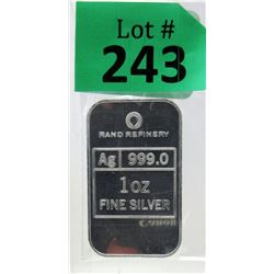 1 Oz. Rand Refinery .999 Silver Bar