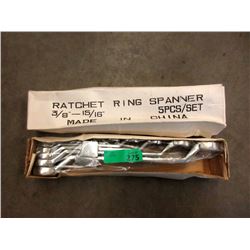 New Ratchet Ring Spanner Set - 3/8" - 15/16"