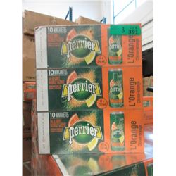 3 Flats of Perrier L'Orange Natural Mineral Water