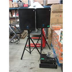 Karaoke System with Yorkville Speakers on Stands