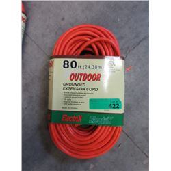 New 80 Foot Outdoor Grounded Extension Cord