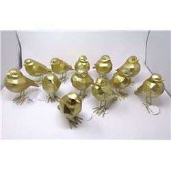 24 New Frey Gold Bird Figurines -Weather Resistant