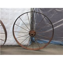 Vintage 4 Foot Diameter Metal Machinery Wheel