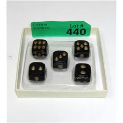 Set of 5 New Dice with Skull Head Pips