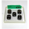 Image 1 : Set of 5 New Dice with Skull Head Pips