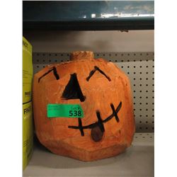 Carved Wood Jack-O-Lantern - 12" x 12"