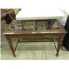 Image 1 : Glass Topped 2 Drawer Wood Desk
