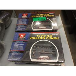 2 New Neiko 10 Piece H/D Hollow Punch Sets