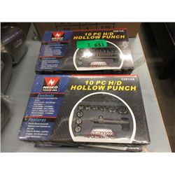 2 New Neiko 10 Piece H/D Hollow Punch Sets
