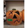 Image 1 : Carved Wood Halloween Pumpkin 10" x 12"