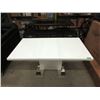 Image 1 : New White Lacquer Table with Pop Up Leaf