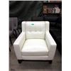 Image 1 : New Down Filled White Leather Arm Chair