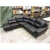 Image 1 : New Black Bonded Leather Curved Sectional