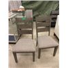 Image 1 : Pair of Grey Dining Chairs with Fabric Seats
