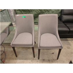 Pair of Grey Fabric Upholstered Dining Chairs