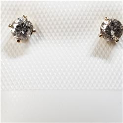 14K YELLOW GOLD 2 DIAMOND EARRINGS