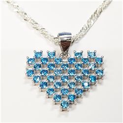 SILVER CUBIC ZIRCONIA HEART SHAPE NECKLACE