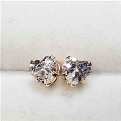 9K YELLOW GOLD CUBIC ZIRCONIA EARRINGS