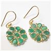 Image 1 : SILVER EMERALD GOLD PLATED EARRINGS