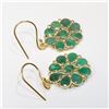 Image 2 : SILVER EMERALD GOLD PLATED EARRINGS