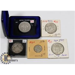 LOT OF CANADA COINS 1971 $1, 1936 DIME