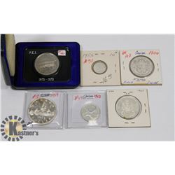 LOT OF CANADA COINS 1973 $1, 1959 $1, 1942 QUARTER
