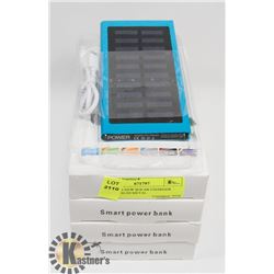 LOT OF 4 NEW SOLAR CHARGER BANKS SLIM METAL