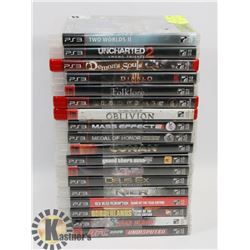 LOT OF 18 ASSORTED PLAYSTATION 3 VIDEO GAMES