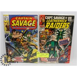 2 CAPTAIN SAVAGE NAZI WAR COMICS 12 CENT