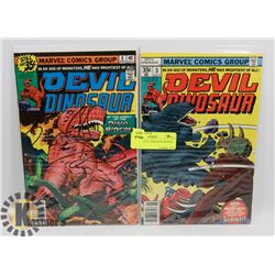 2 KIRBY DEVIL DINOSAUR MARVEL COMICS