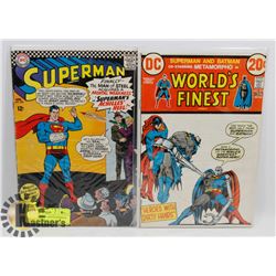 2 WORLDS FINEST AND SUPERMAN COMICS 12 CENT