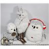 Image 1 : LOT OF 3 PLUSH OWLS