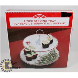 2 TIER SERVING TRAY FOR THE HOLIDAY'S