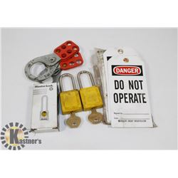 3 MASTER LOCK  LOCKOUTS WITH TAGS