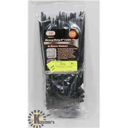 200 CABLE / ZIP TIES / 8" 100 PER PACK