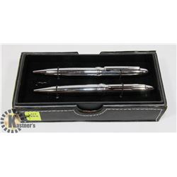 SET OF CHROME BALL POINT PENS