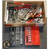 Image 1 : BOX OF ASSORTED WRENCHES AND SOCKETS
