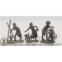 SET OF 3 KLASSEN GIFTS METAL FIGURINES