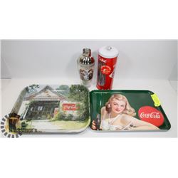 COCA-COLA COLLECTABLES LOT INC 2 SERVING TRAYS