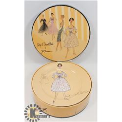 SET OF 4 DESSERT PLATES BY: ROSANNE WITH STORAGE