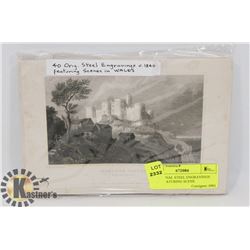 40 ORIGINAL STEEL ENGRAVINGS C1840 FEATURING SCENE