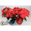 Image 1 : FLAT OF POTTED ARTIFICIAL POINSETTIA PLANTS